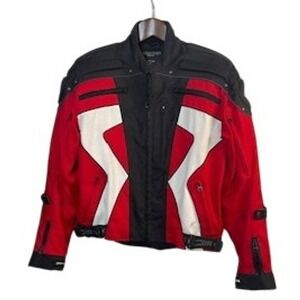 Joe Rocket Motor Racing Jacket Red/Bl Armor Ventilation Adjustable Men's 44/XL